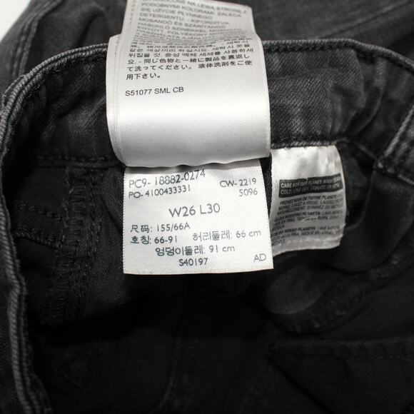 Levi's 721 HighRiseSkinny Stretch FadedBlack Destroyed Distressed 18882-0274 - Picture 5 of 7